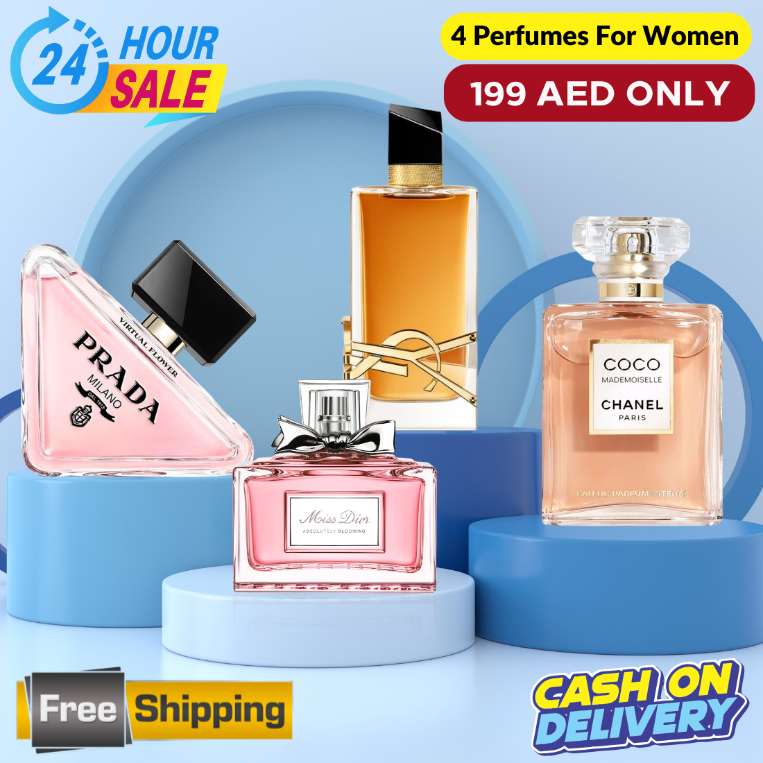 Coco Mademoiselle + Miss Dior + Prada Paradoxe + YSL Libre