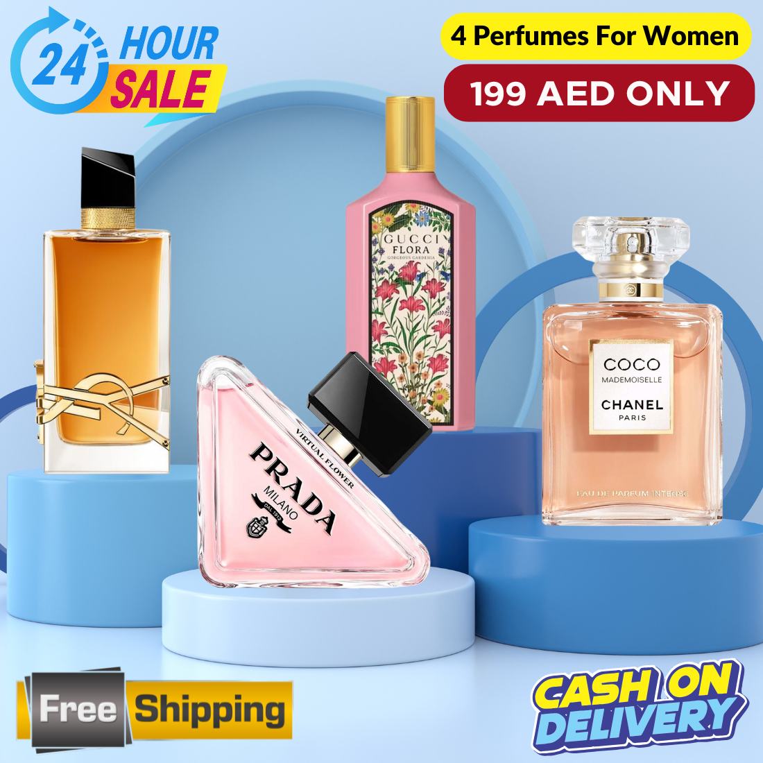 Coco Mademoiselle + Gucci Flora + Prada Paradoxe + YSL Libre