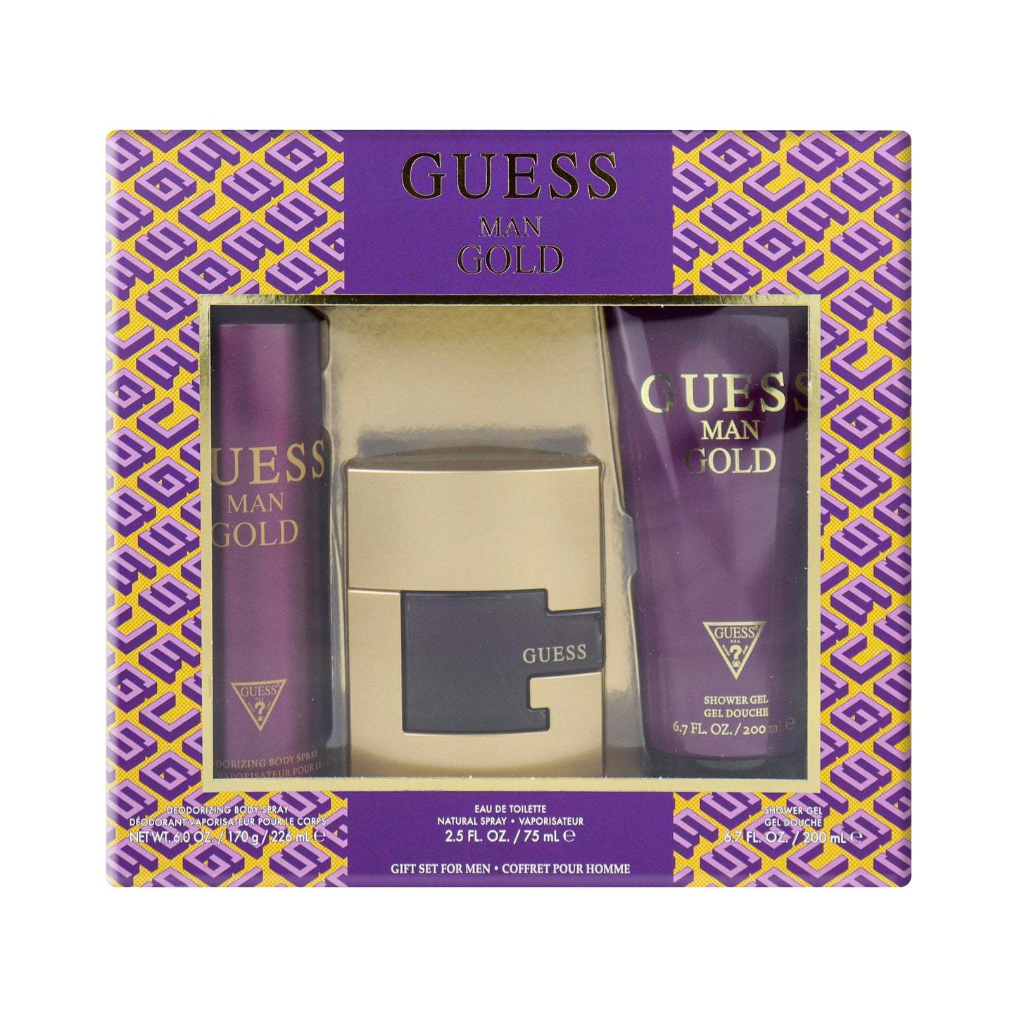 GUESS Gold for Men Edt 75ml + 200ml Sg + 226ml Body Spray Set