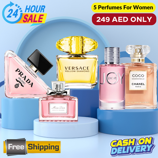 Miss Dior + Coco Mademoiselle + Prada Paradoxe + Dior Joy + Versace Yellow Diamond