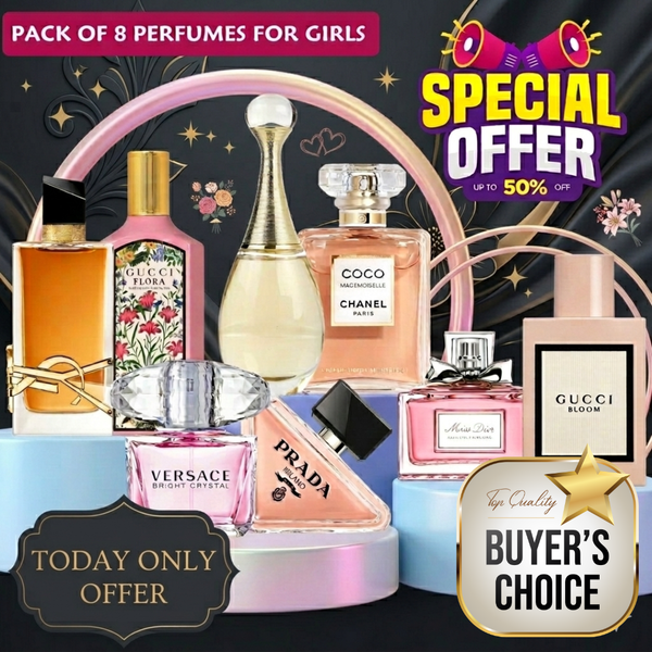 Pack of 8 Perfumes For Girls - Special Discount