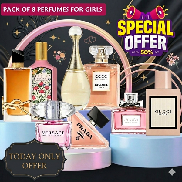 Pack of 8 Perfumes For Girls - Special Discount