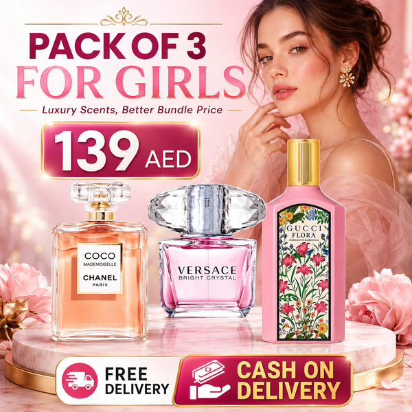 CHANEL COCO MADEMOISELLE + VERSACE BRIGHT CRYSTAL + GUCCI FLORA GORGEOUS GARDENIA