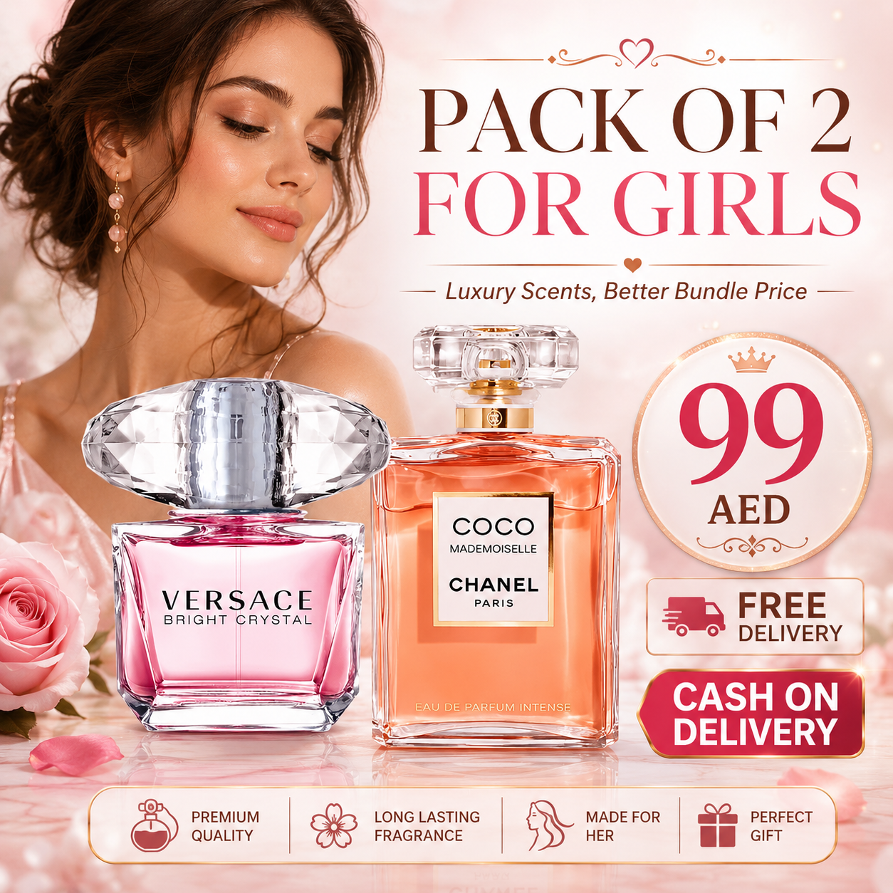 VERSACE BRIGHT CRYSTAL + CHANEL COCO MADEMOISELLE