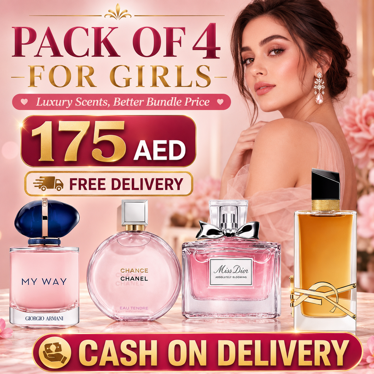 GIORGIO ARMANI MY WAY + CHANEL CHANCE EAU TENDRE + MISS DIOR ABSOLUTELY BLOOMING